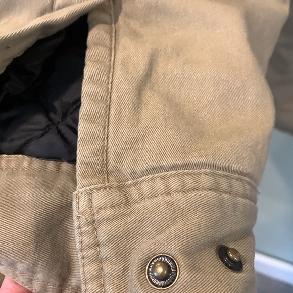 Coleman Thick Sherpa Fleece Lined Khaki Twill Cotton Utility Jacket Men’s Medium - Picture 4 of 10